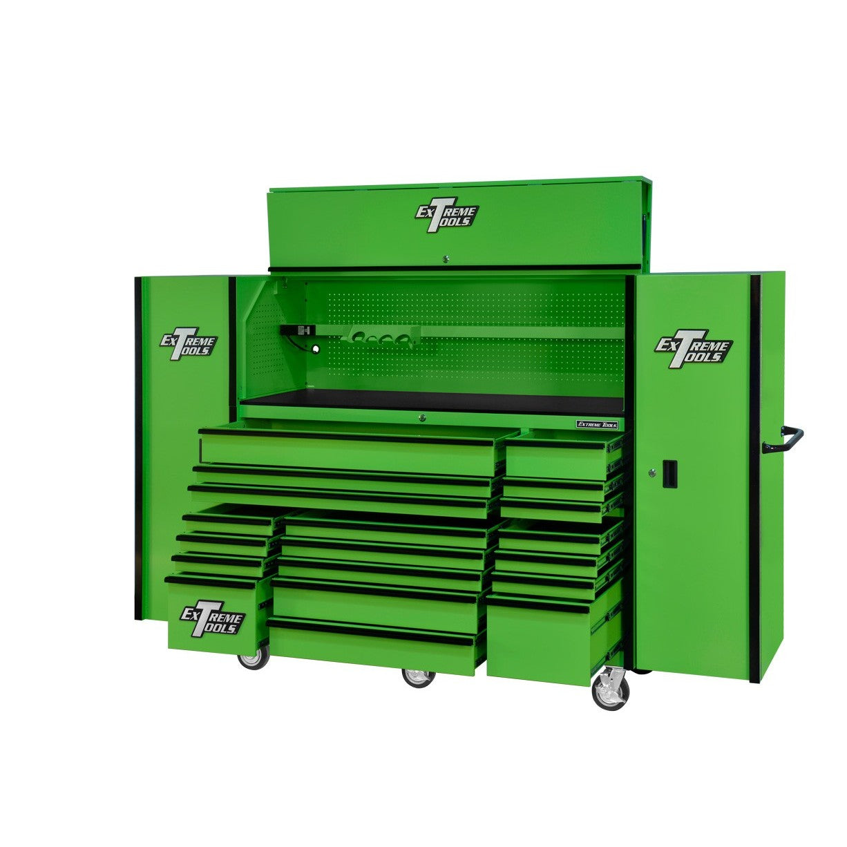 72″ x 25″ 19 Drawers Roller, Hutch & 2 Side Lockers Combo