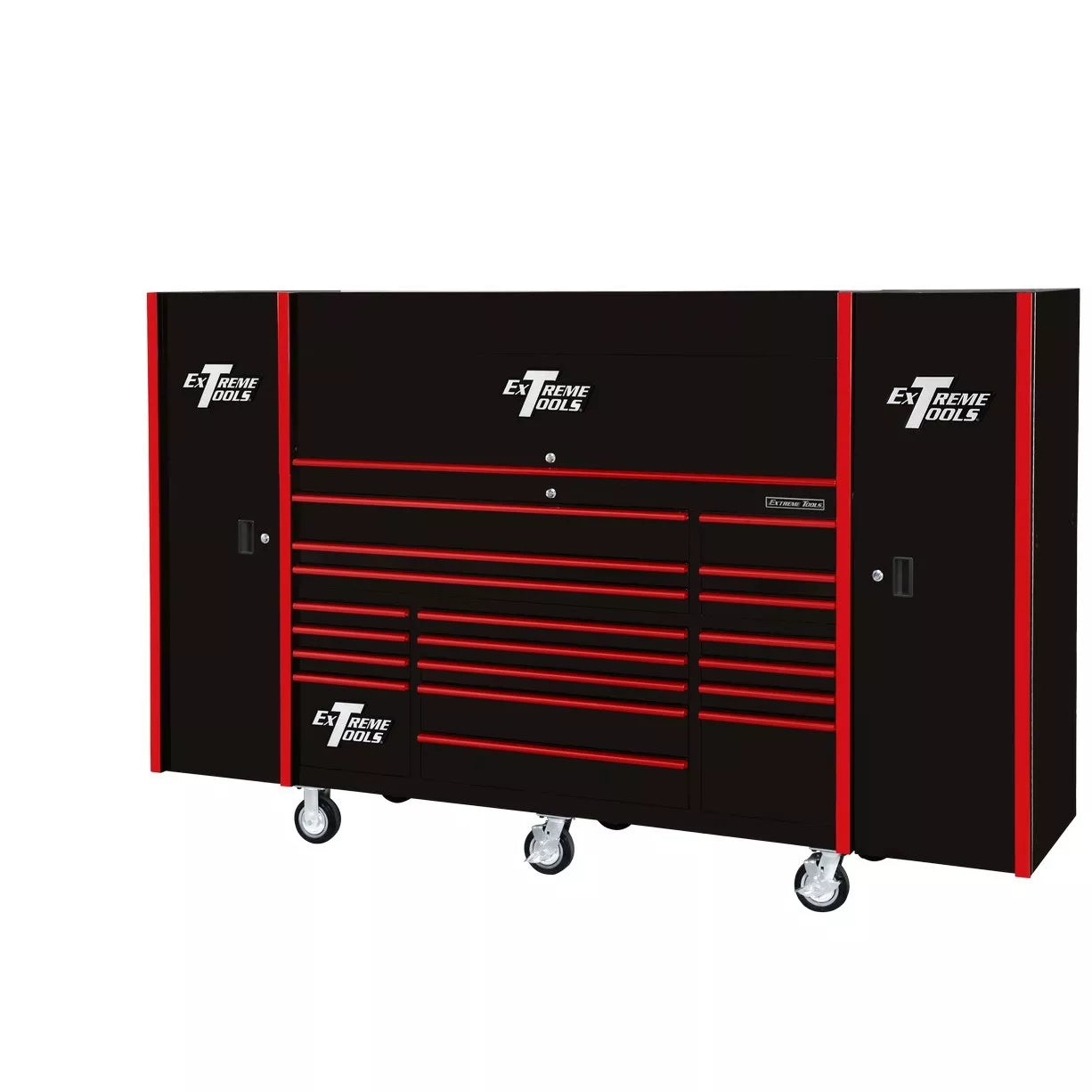 72″ x 25″ 19 Drawers Roller, Hutch & 2 Side Lockers Combo