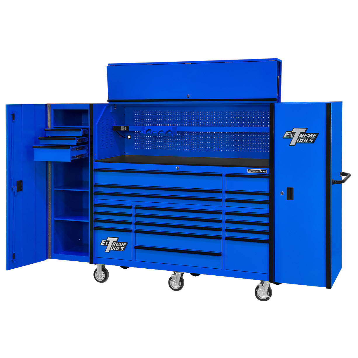 72″ x 25″ 19 Drawers Roller, Hutch & 2 Side Lockers Combo