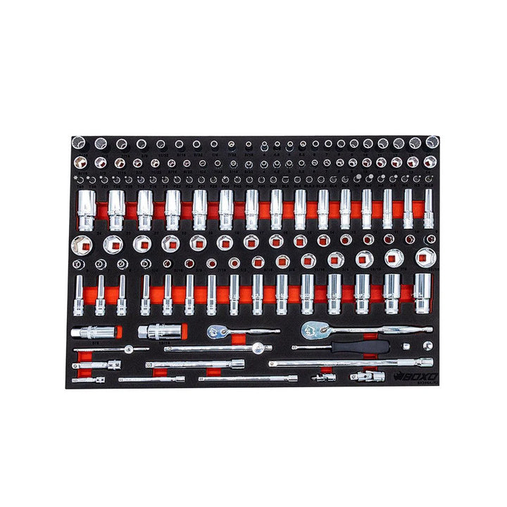 Pro Series | Loaded 45" 19-Drawer Rolling Tool Box | Black and Red