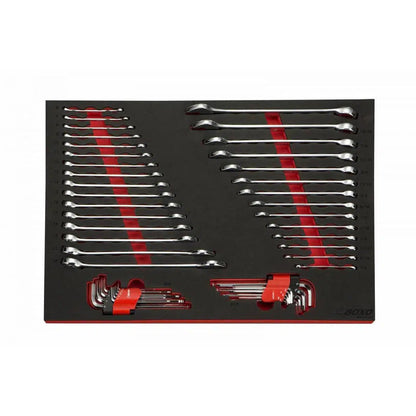 Pro Series | Loaded 45" 19-Drawer Rolling Tool Box | Black and Blue