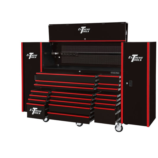 72″ x 25″ 19 Drawers Roller, Hutch & 2 Side Lockers Combo