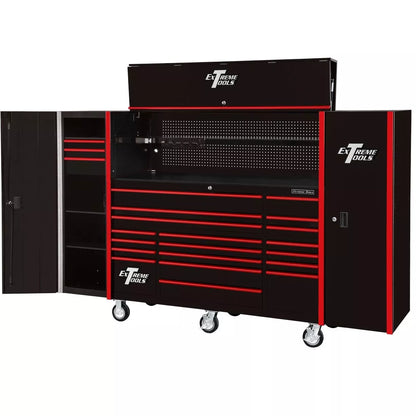 72″ x 25″ 19 Drawers Roller, Hutch & 2 Side Lockers Combo