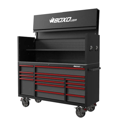 Pro Series | Loaded 72" 14-Drawer Garage Top Rolling Tool Box | Black